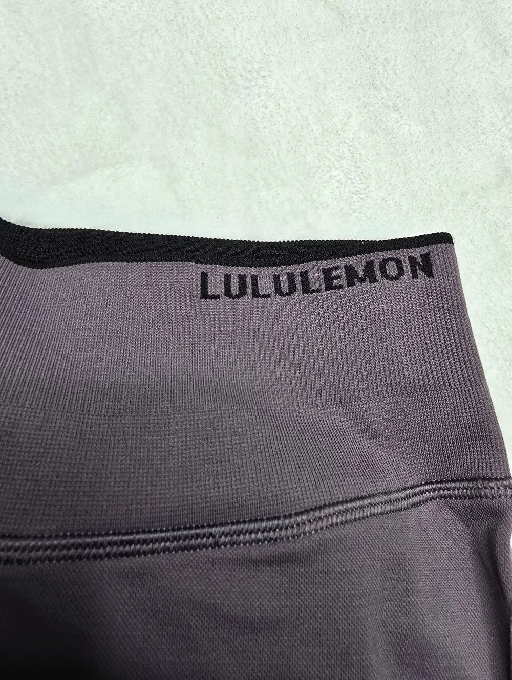 Lululemon Iconic Sweat Tight Seamless Leggings Graphite Purple Black High Rise 4